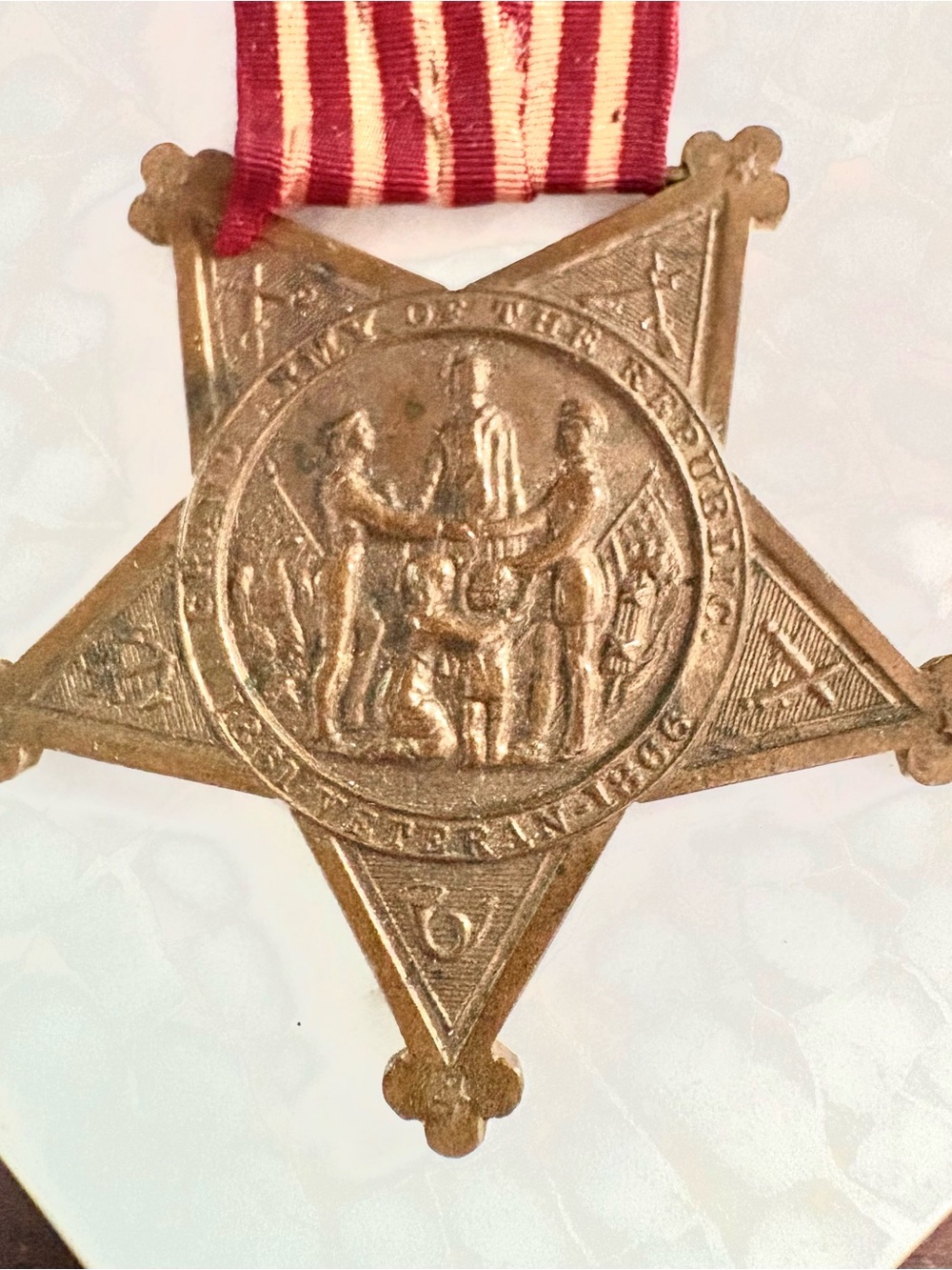 GAR Civil War Veteran Medal 1861-1866 Grand Army of the Republic American Flag - Picture 5 of 5